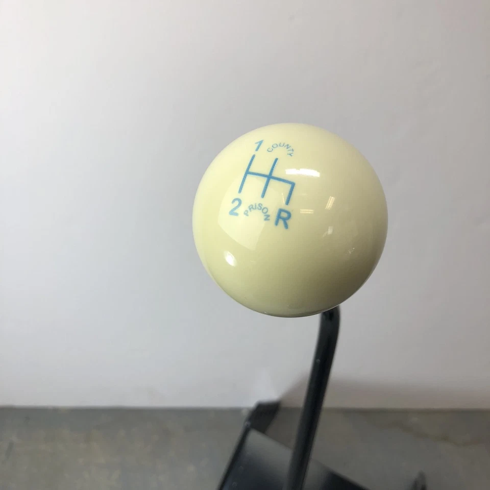 Patrón de cambio azul marfil perilla de cambio palanca de cambios 4 velocidades condado prisión Hot Rod Turbo Foto 2 de 4