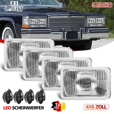 4x Scheinwerfer Cadillac DeVille Seville 1975-1987 Umrüstung US EU Coupe Sedan