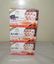 3 Pieces D-ne Gold Kojic White Gluta Papaya Arbutin Soap 4 in 1, 160g Each 3 Pie