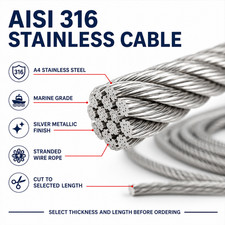 Stainless Steel A4 Marine Wire Rope AISI 316 Cable 1mm 2mm 2.5mm 3mm 4mm 5mm 6mm