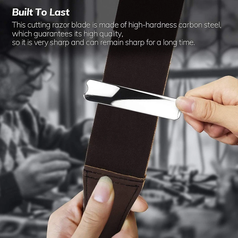 set Rasoio a Mano Libera Manico di Legno Solido Razor Accessorio di Barbiere per - Immagine 4 di 4