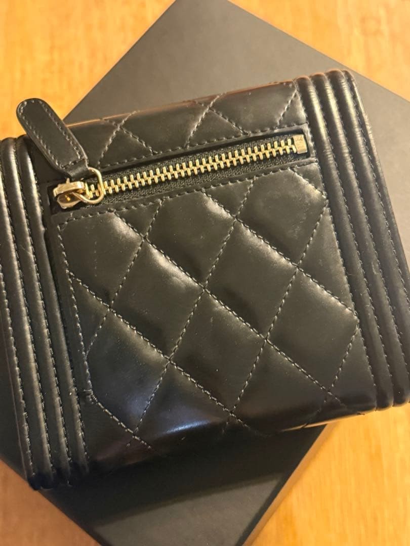 CHANEL Boy Wallet Black Leather Used W11cm H10cm D1.5cm thumbnail 6