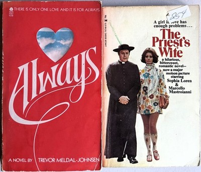 Romance vintage paperback lot - Priest's Wife (Sophia Lauren cover) & Always