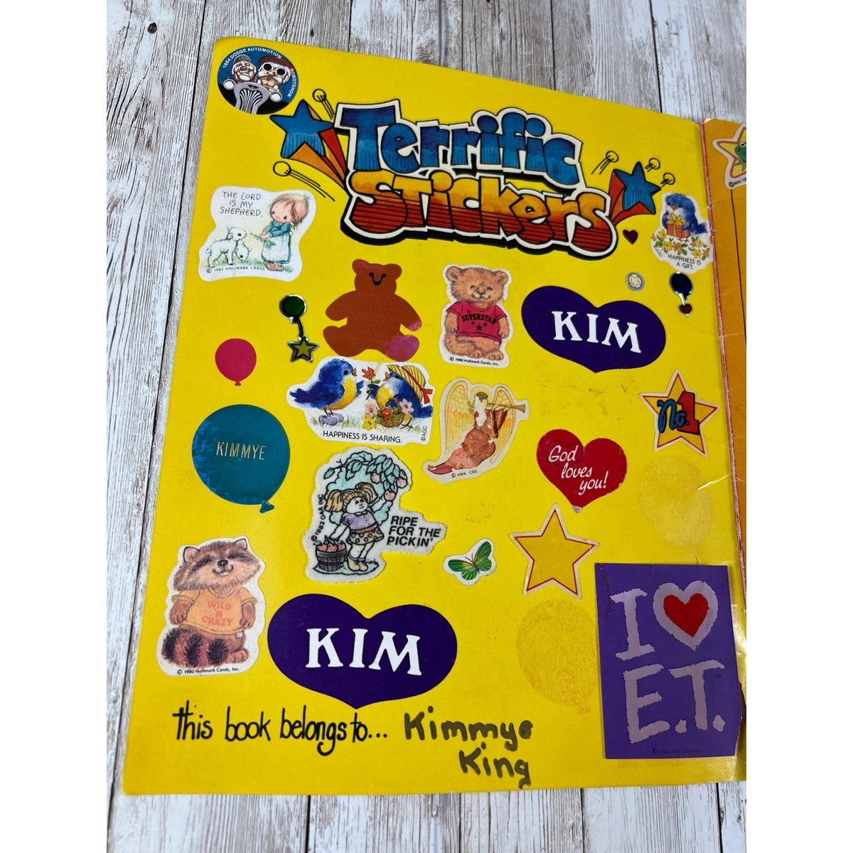 Vintage Sticker Collector Album Red 70s 80s Hallmark Muppets ET Lisa Frank Rare