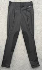 Kerrits Flow Rise Knee Patch Performance Tights Large Black Stretch Equestrian