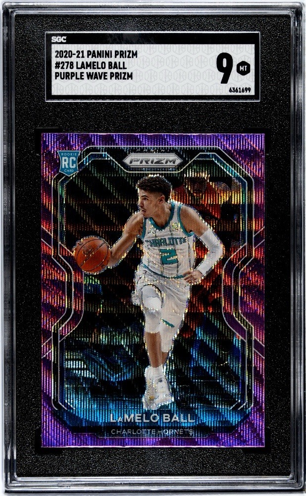 2020-21 Panini Prizm - LaMelo Ball #278 Purple Wave Prizm (RC) SGC 9 Mint