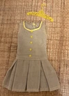 Vintage 1967 Francie Barbie Neat Pleat Pak Dress Rare Beige/Tan Yellow Trim Mod