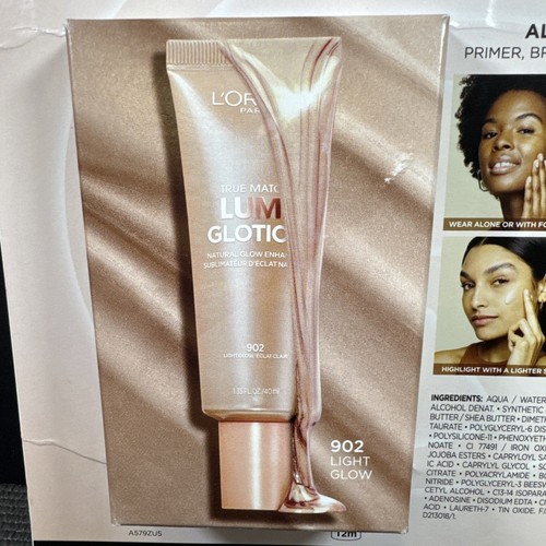L'Oreal Paris Lumi Glotion 2 Pack 902 Light Glow Primer Highlighter Bronzer - Picture 5 of 9