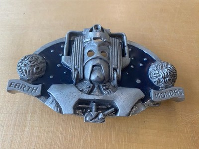 Vintage extrem seltene 1983 Dr Who Cyber Mann Metall Gürtelschnalle