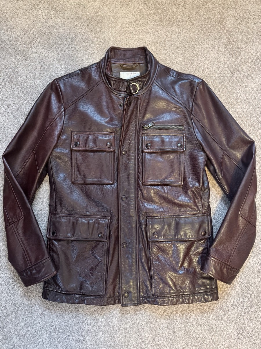 Banana Republic Heritage Leather Jacket Oxblood Size Small | eBay