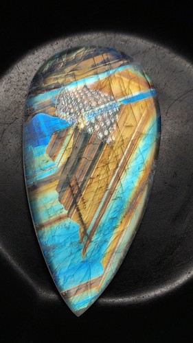 6A Quality Rainbow Moonstone Very Amazing Multi Falshy Fire Pear Shape 34X66 MM - Picture 16 of 18