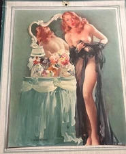 1953 Pinup Calendar SHEER SUPRISE unsigned Elvrin O'Leary's Auto Supply SF