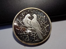 1995 Belgium 25 Ecus Silver Coin - Pair of Doves - Colorized Reverse - Rare?