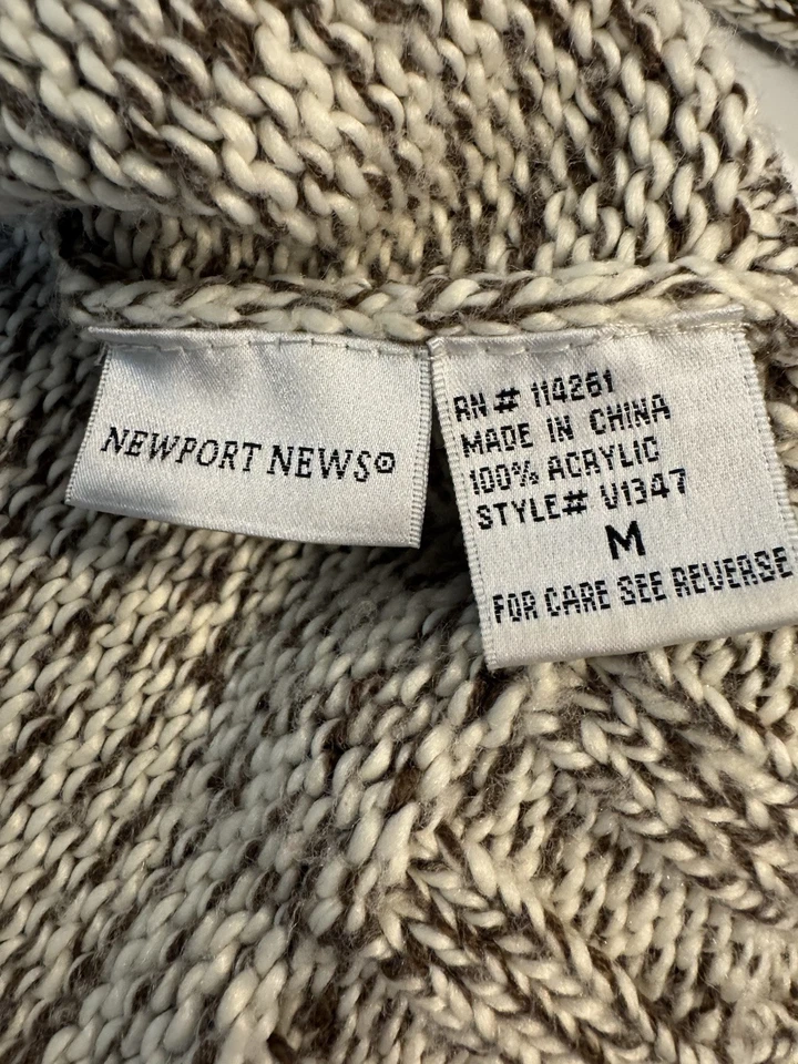 Suéter tejido Newport News para mujer talla M beige Cottageore Boho Foto 4 de 4