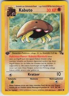 Kabuto - 1. Edition - Fossil - 50/62 - Pokemon Karte - Deutsch