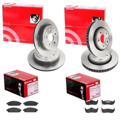 brembo BREMSSCHEIBEN + BELÄGE VORNE+HINTEN passend für COMMANDER GRAND CHEROKEE