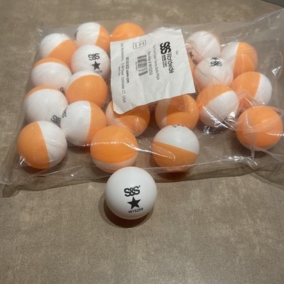 S&S Worldwide Two-Tone Table Tennis / Ping Pong Balls Pk24 Orange/White W15259