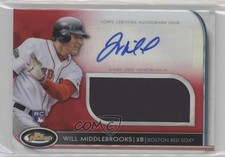2012 Finest Jumbo Relic Rookies Red Refractor 3/25 Will Middlebrooks Auto h3a