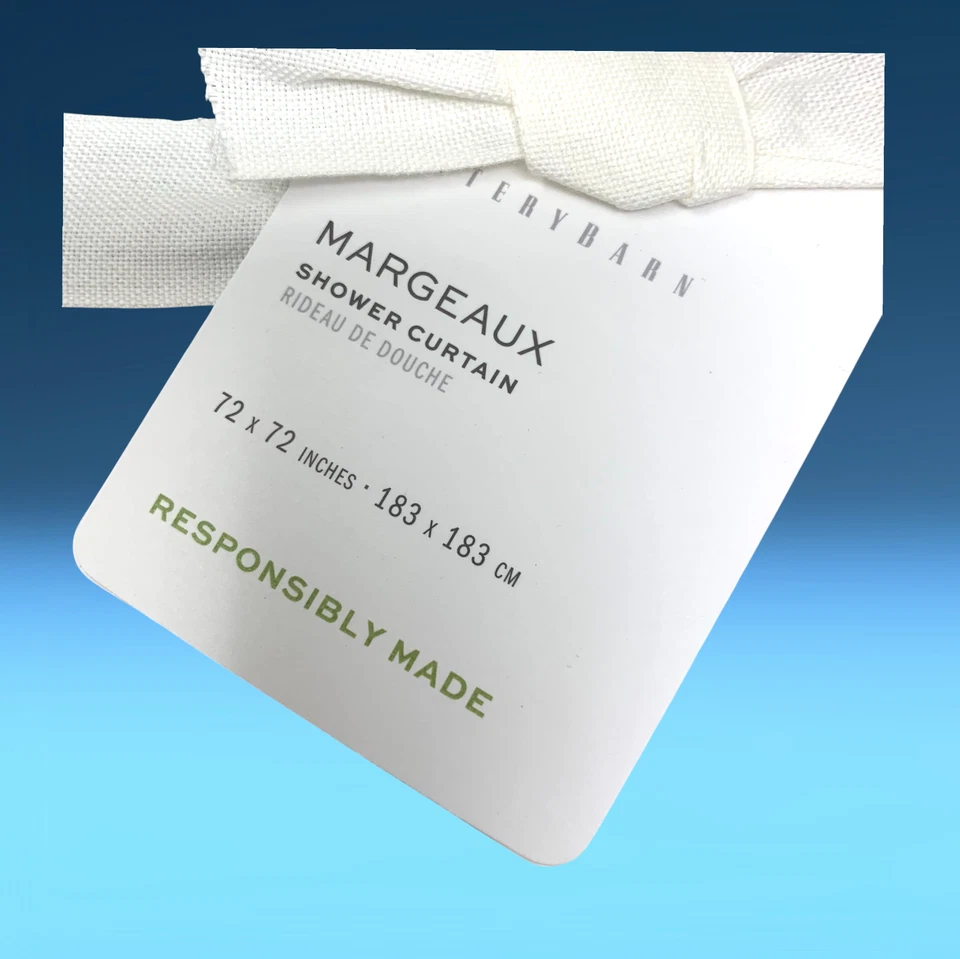 NOVA Cortina de Chuveiro Pottery Barn Margeaux Floral Camélia 100% Algodão Casa de Campo Nova com etiquetas - Imagem 3 de 4