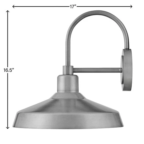 Hinkley Forge 16 1/2" High Brushed Aluminum Outdoor Barn Wall Light - Picture 5 of 10