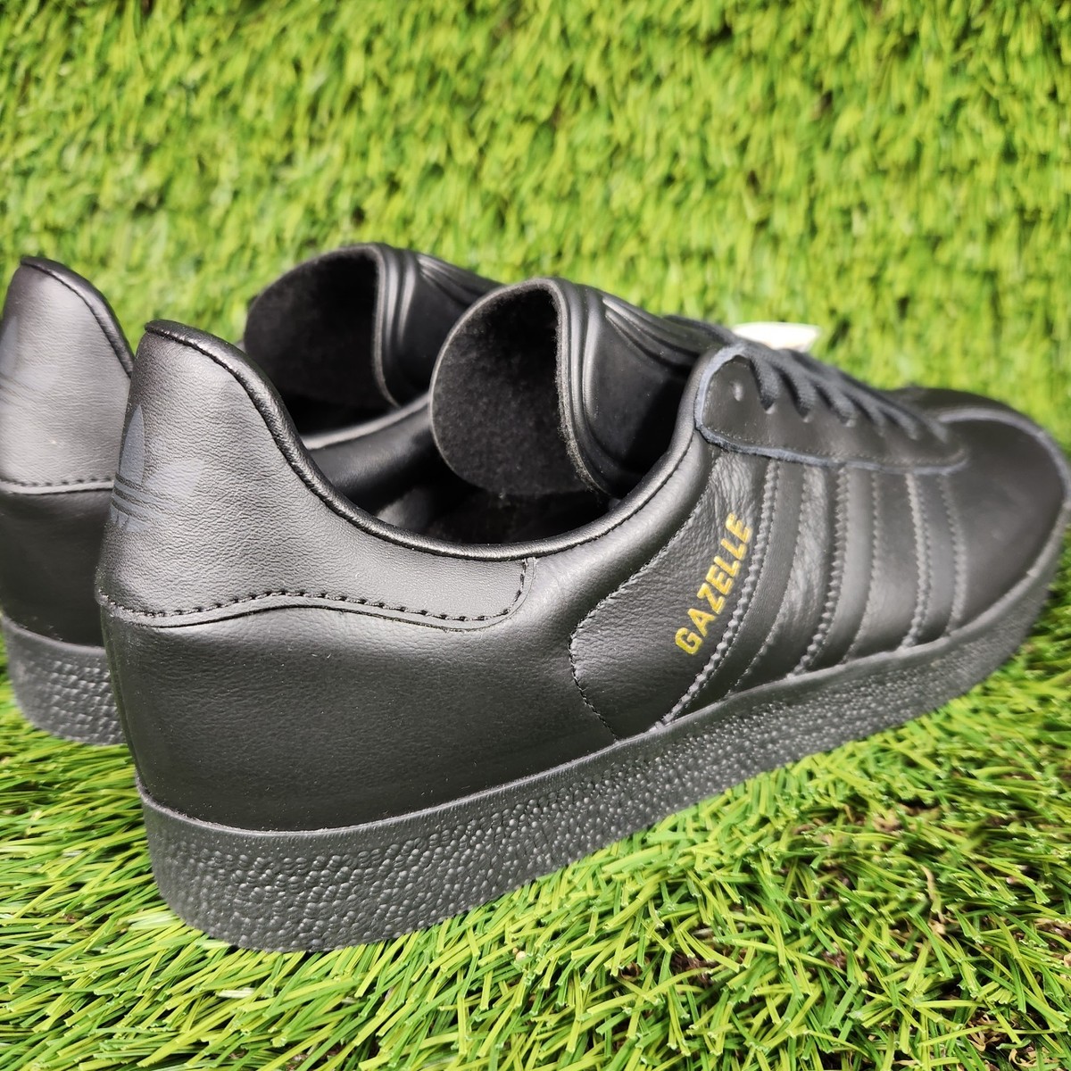 Adidas Gazelle Originals Mens Triple Black Synthetic Leather
