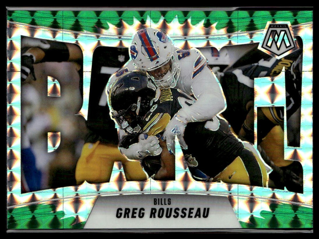 2025 Panini Mosaic #14 Greg Rousseau Bang! Mosaic Orange Fluorescent