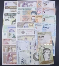 Lots 30 Pcs Different foreign Paper Money World Banknotes Collection UNC Gift 