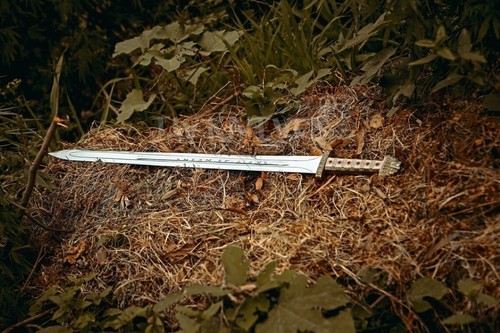 Espada Vikinga del Rey Ragnar Lista para la Batalla Espada Medieval con Vaina y Placa - Imagen 5 de 11