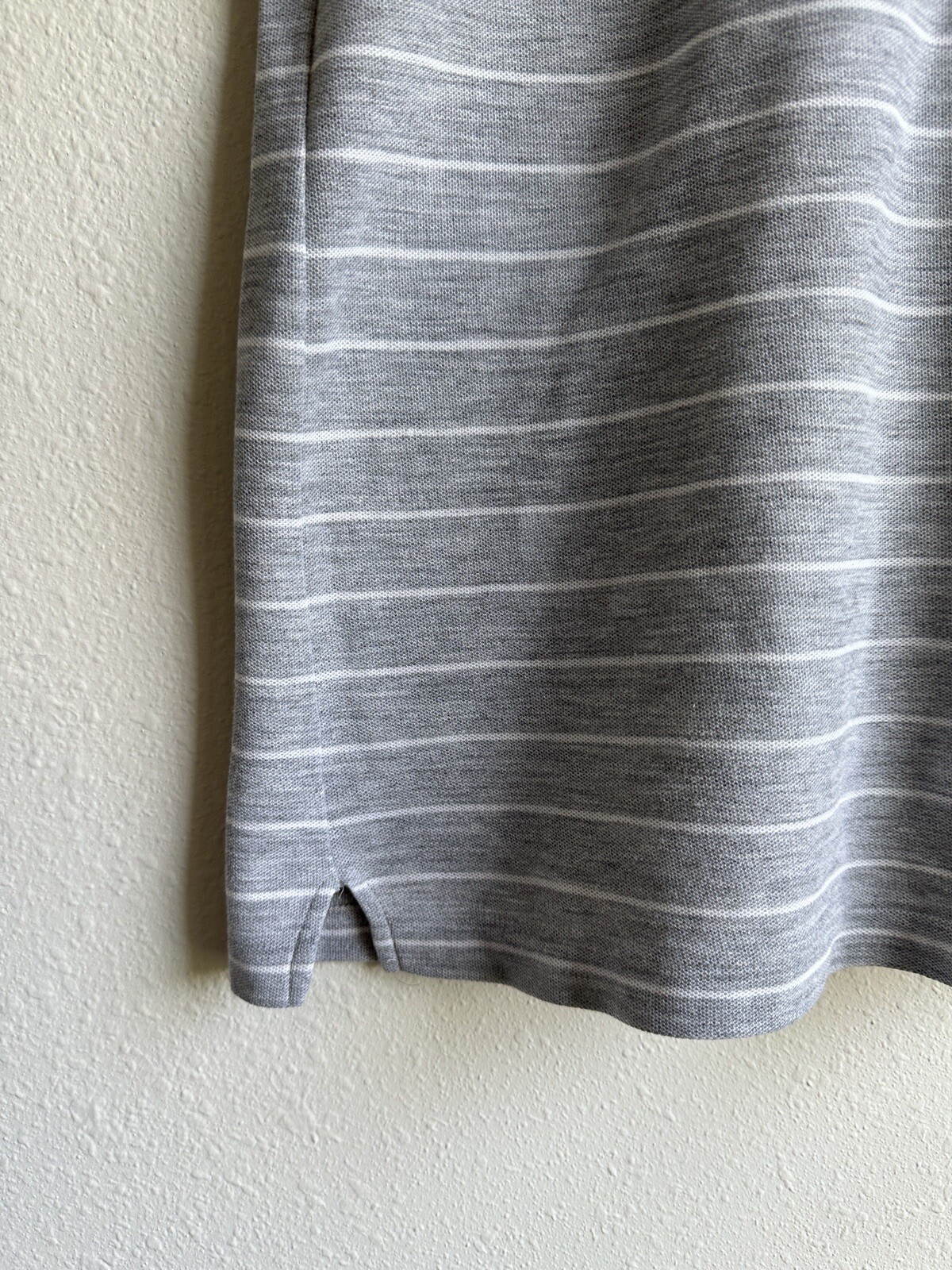 Lacoste Men's XL  Gray Polo Shirt Stripe Embroidery Logo thumbnail 8