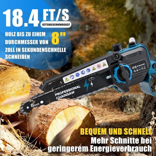Mini Kettensäge mit 2 Akku 8 Zoll , 8000mAh/21V Kleine Kettensäge Elektrisch - Bild 5 von 10