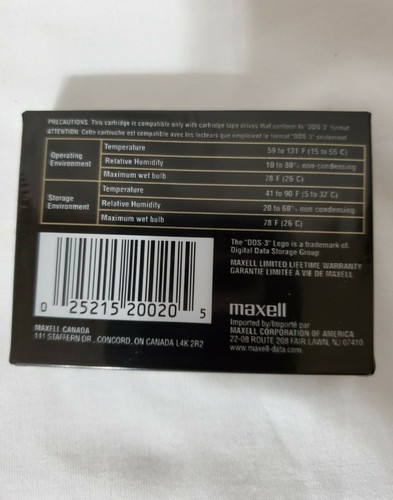 Maxell HS-4/125s DDS-3 4mm Digital Data Cartridge 12.0GB - Japan New - Picture 3 of 3