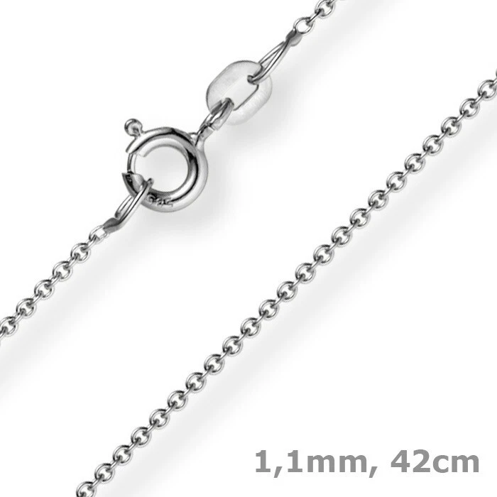 Collana A Catena In Oro Bianco Massiccio 0,6 Mm - Lunghezza 50,8 Cm, Peso 0,85 Gr