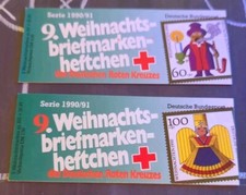 2 Heftchen Weihnachtsbriefmarken 1990/91