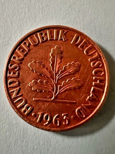 2 Pfennig 1963 J Nicht Magnetisch Wert D-Mark 2 Pfennig 1963 J Nicht Magnetisch Kupfer Münze Stempelglanz
