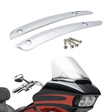 Chrome Windshield Side Trims Fit For Harley Road Glide FLTR 2015-2023 Aluminum