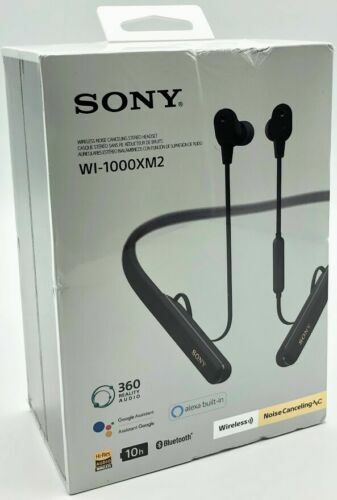 Sony WI1000XM2/B Premium Noise Cancelling Wireless Behind-Neck In Ear  Headphones | eBay