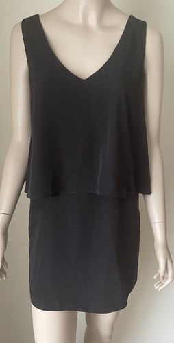 FOREVER 21 Sleeveless Double V-Neck Overlay Mini Dress Size M Black NWOT - 第 1/5 張圖片