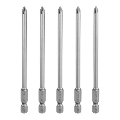 5pcs Magnetic Phillips Screwdriver Bit PH1 1/4'' Hex Shank 110mm Long 4.5mm Rod