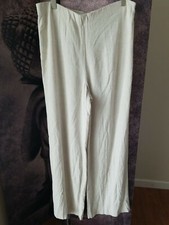 WORTHINGTON Women's High Rise Wide Leg Natural Color Linen Blend Pants sz 14 NWT