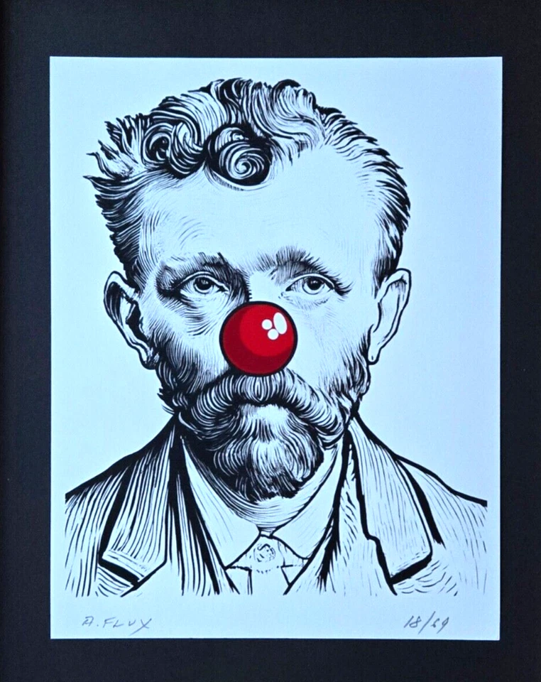 AIDAN FLUX | Impresión original firmada a mano enmarcada | Edición limitada de 69 certificado de autenticidad | Van Gogh Foto 3 de 4