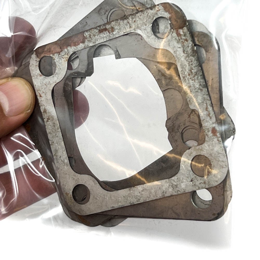 7 pcs Metal Air Compressor Gaskets 3in Square Shims, 4 Bolt Holes