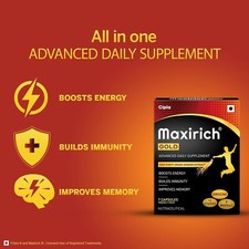 35 X Cipla Maxirich Gold Daily Multivitamin With Ginseng extract for Energy