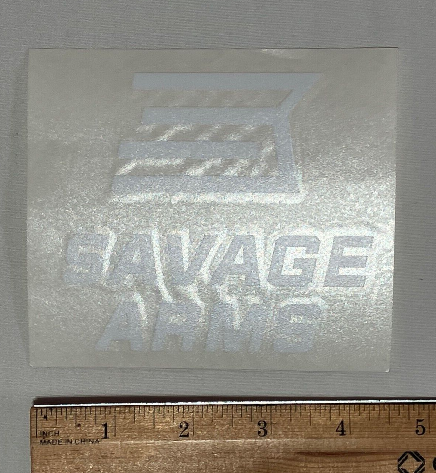 SAVAGE ARMS WHITE Vinyl DECAL Shoot Hunt Firearms Gun Rifle Sticker ...