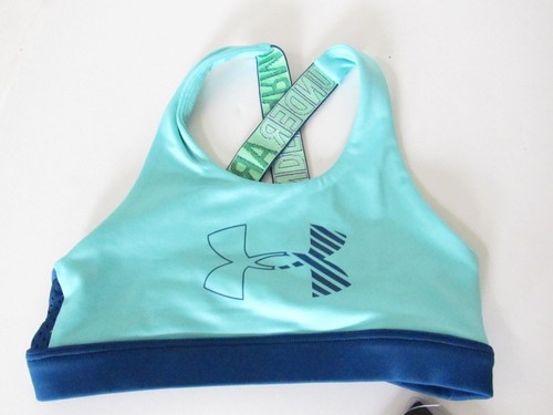 Under Armour Heatgear FITTED Sports Bra Aqua Blue Girls Youth size YSM - Picture 4 of 39