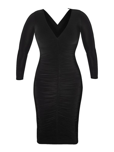 midi mac duggal dresses on sale Nude Sleeveless High Neck Beaded Midi Sheath Dress