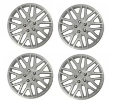 Wheel Trims 16" Hub Caps Plastic Covers Full Set of 4 Silver Fit R16 tyre