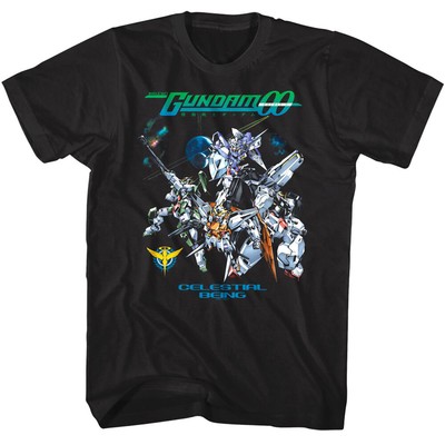Gundam 00 Celestial Being Men's T Shirt Space Planets Attack