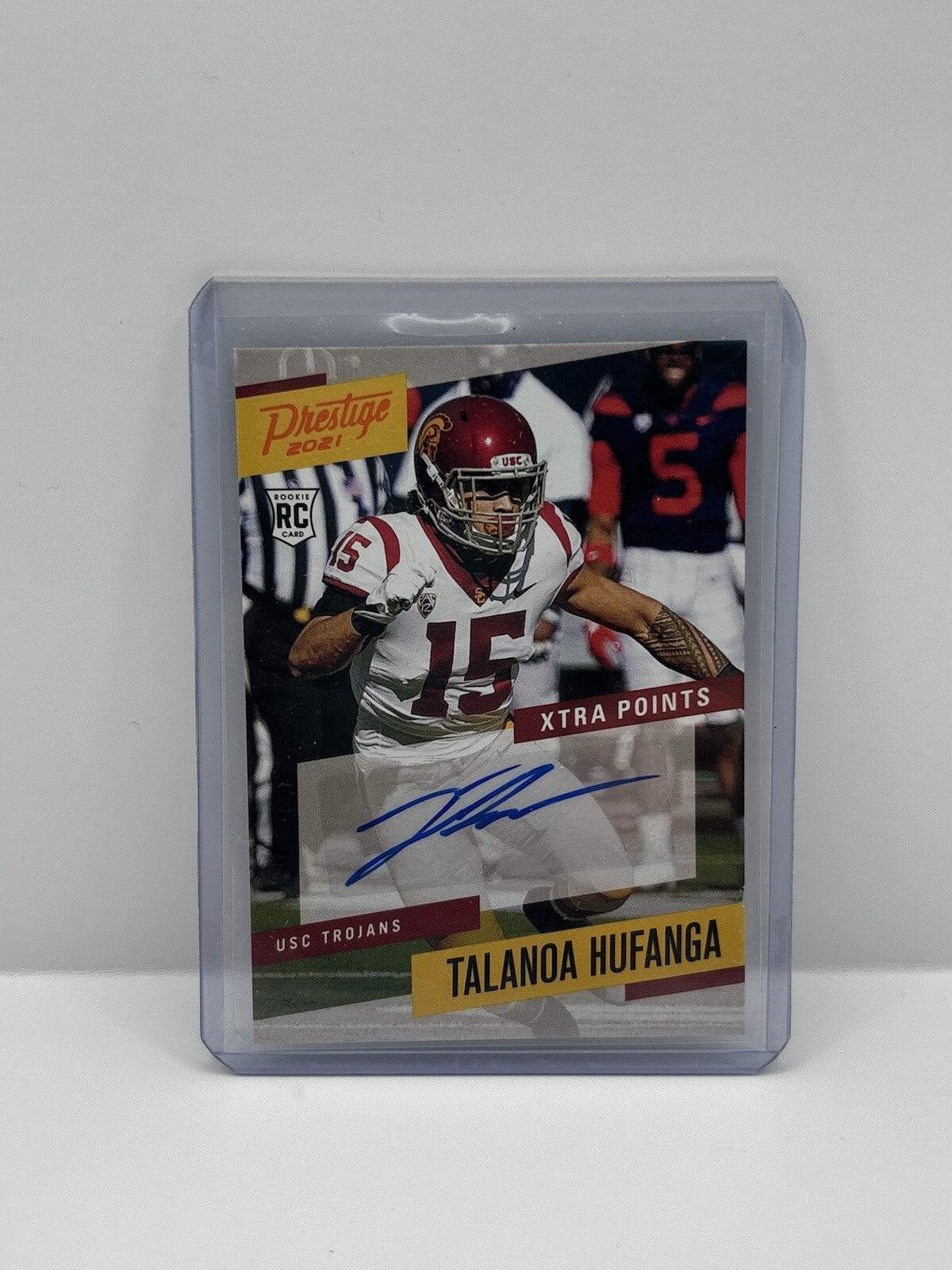 Talanoa Hufanga Panini Chronicles Draft Picks Prestige Xtra Points Signatures #THF Orange