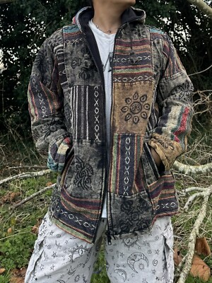 Unisex Jacke | Patched Jacket | Handmade | Eco Friendly | Hippie Boho Spiritual