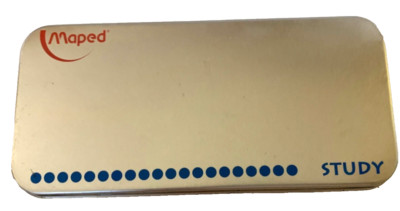 Maped Metal Compass Set Rulers Pencil & Sharpener In Tin Case